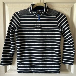 Land's End Boys Navy Blue & White Striped Pullover Size Small (8)‎ Pockets